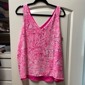 Bright pink Lilly Pulitzer soft and flowy tank